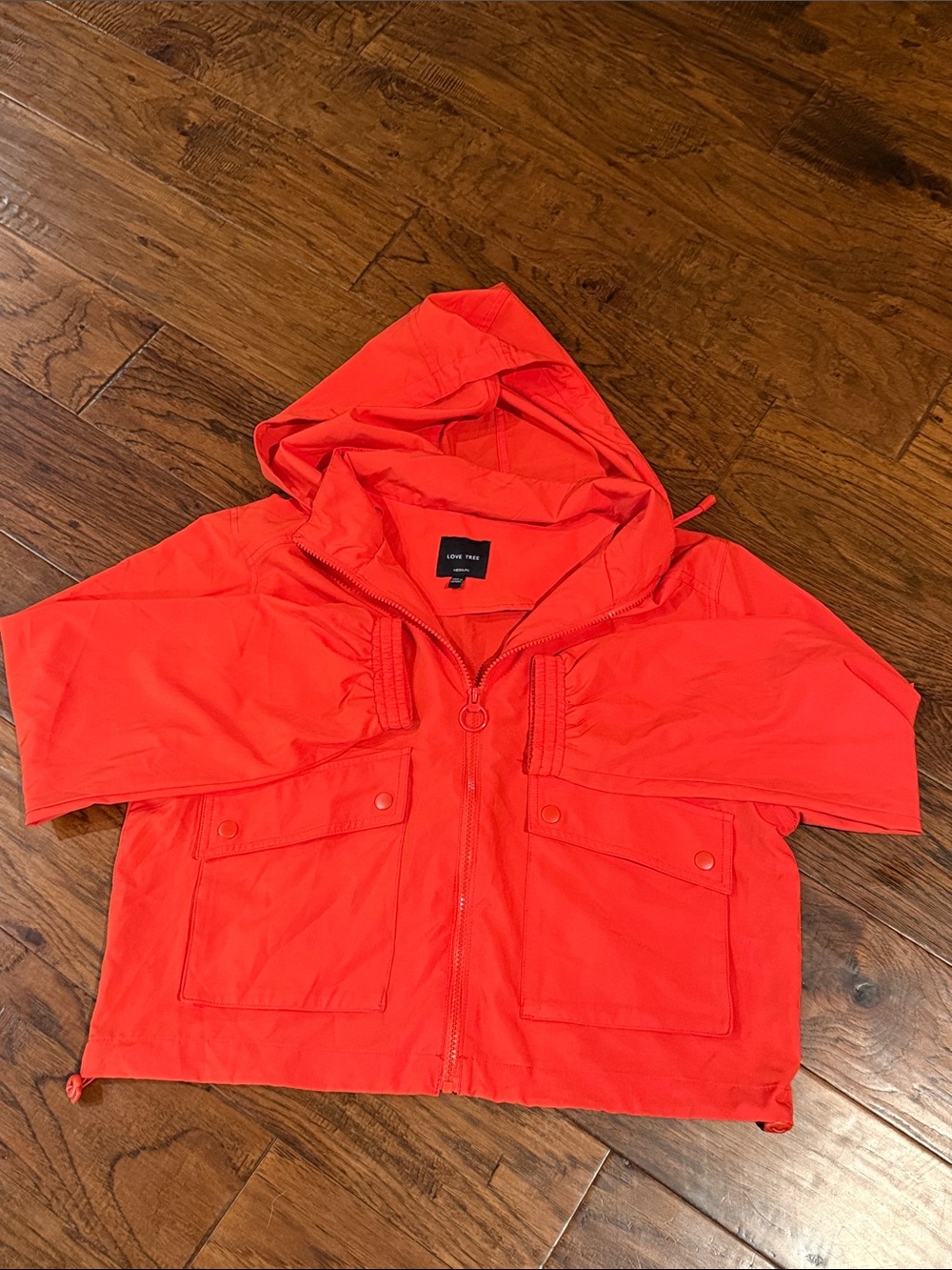 Love Tree orange  Hooded Utility Jacket